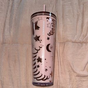 2 tier moons stars pink Starbucks cold cup